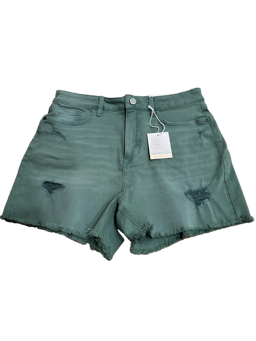 LC Lauren Conrad Feel Good Jeans Womens Size 12 Short Sage Green Stretch New